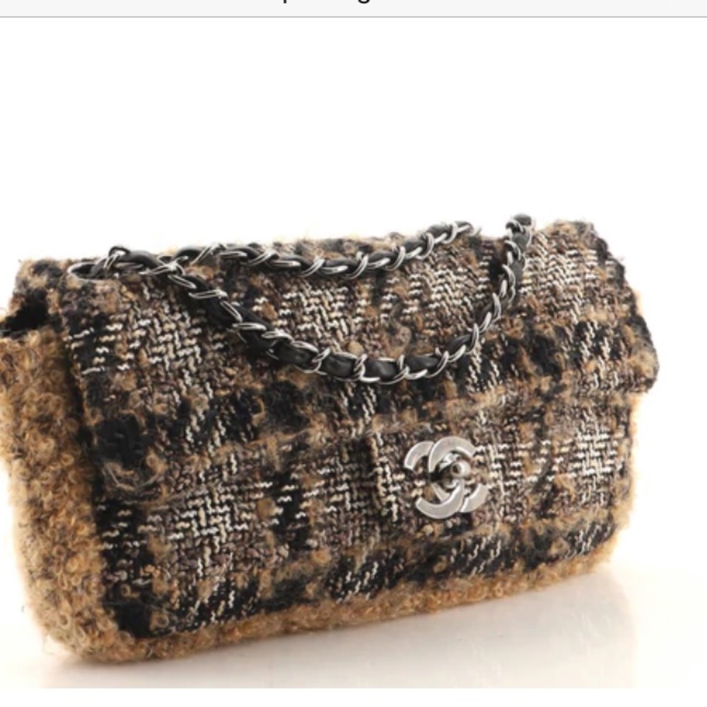 Chanel CC East /West tweed flap bag